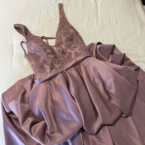 Elegant Lace Satin Dress